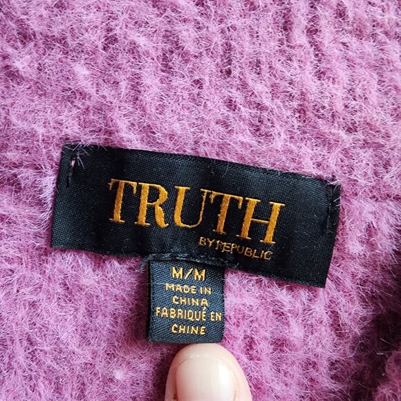 Truth By Republic Pinkish Purple Mock Neck Sweater Size Medium - Picture 8 of 15